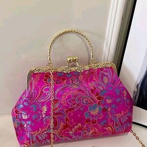 Elegant Pink Floral Handbag
